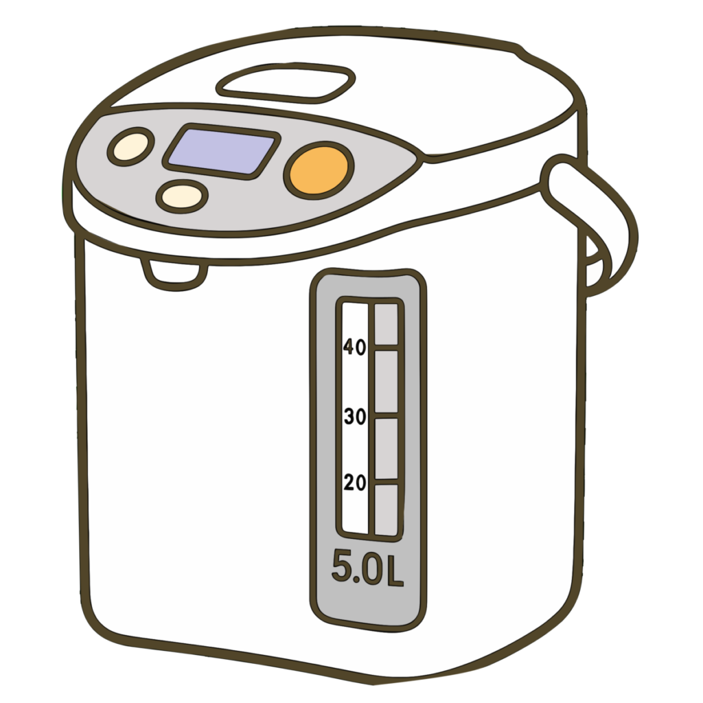 電気ポットのイラスト無料ダウンロード（カラー）