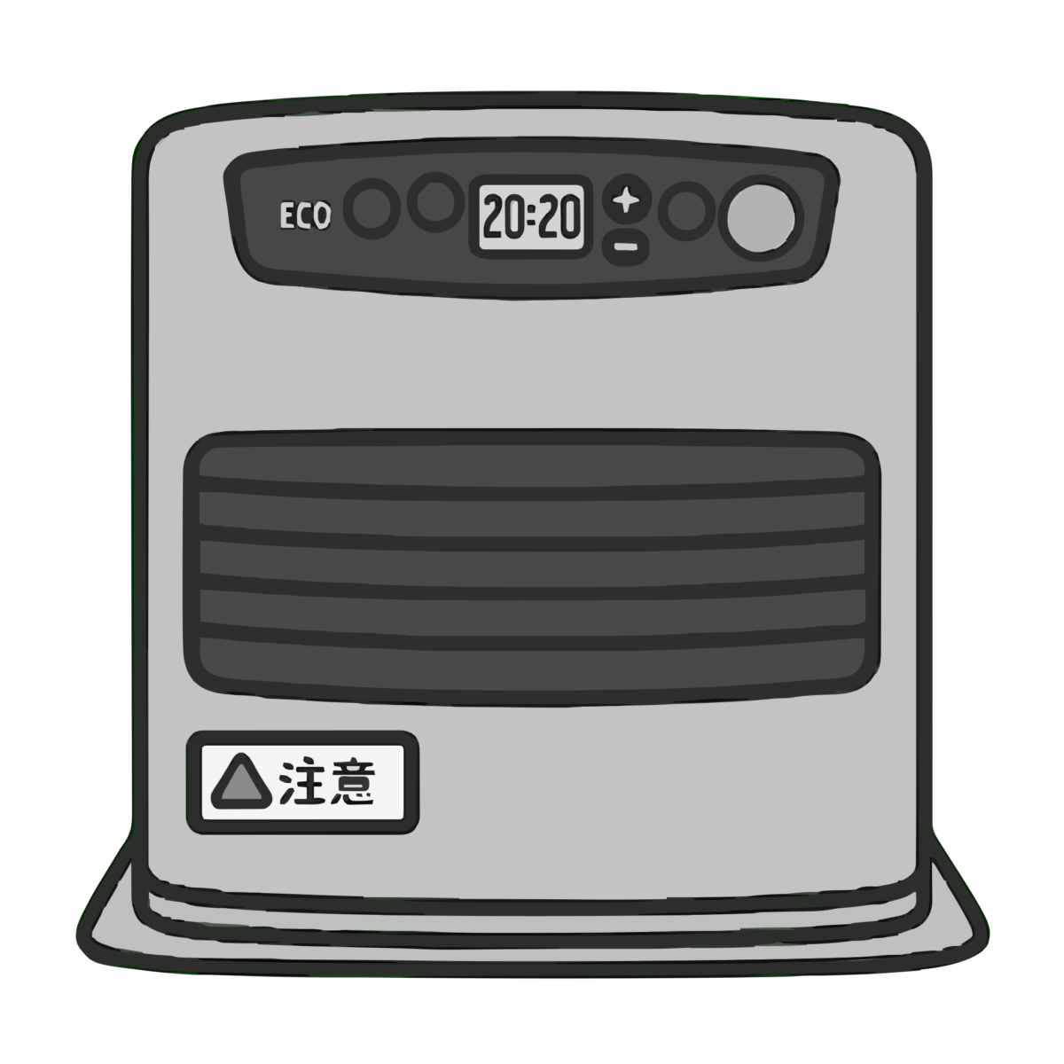 ファンヒーターのイラスト無料ダウンロード(モノクロ)