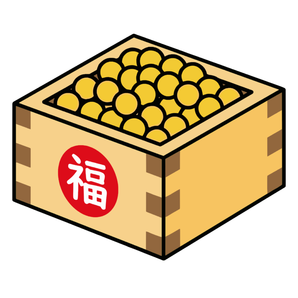 福豆入り枡のイラスト無料ダウンロード（カラー）