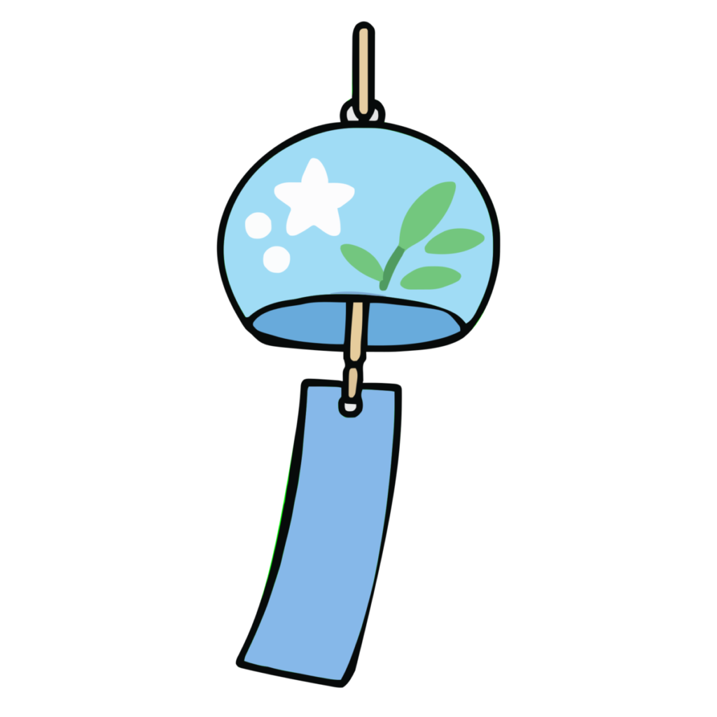 風鈴（金魚もよう）のかわいいイラスト（夏）（カラー）