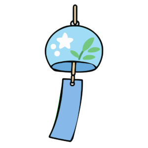 風鈴（金魚もよう）のかわいいイラスト（夏）