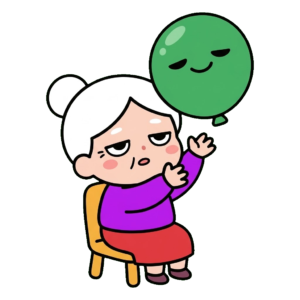 風船バレーをするお年寄りのイラスト（レクリエーション）