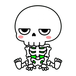 がいこつ（ハロウィン）のイラスト（カラー）
