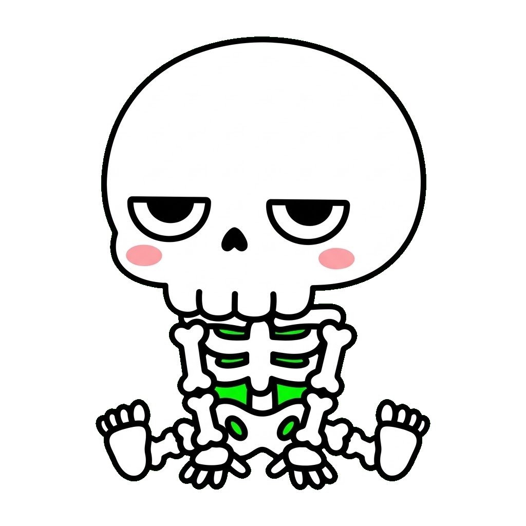がいこつのかわいいイラスト(カラー)
