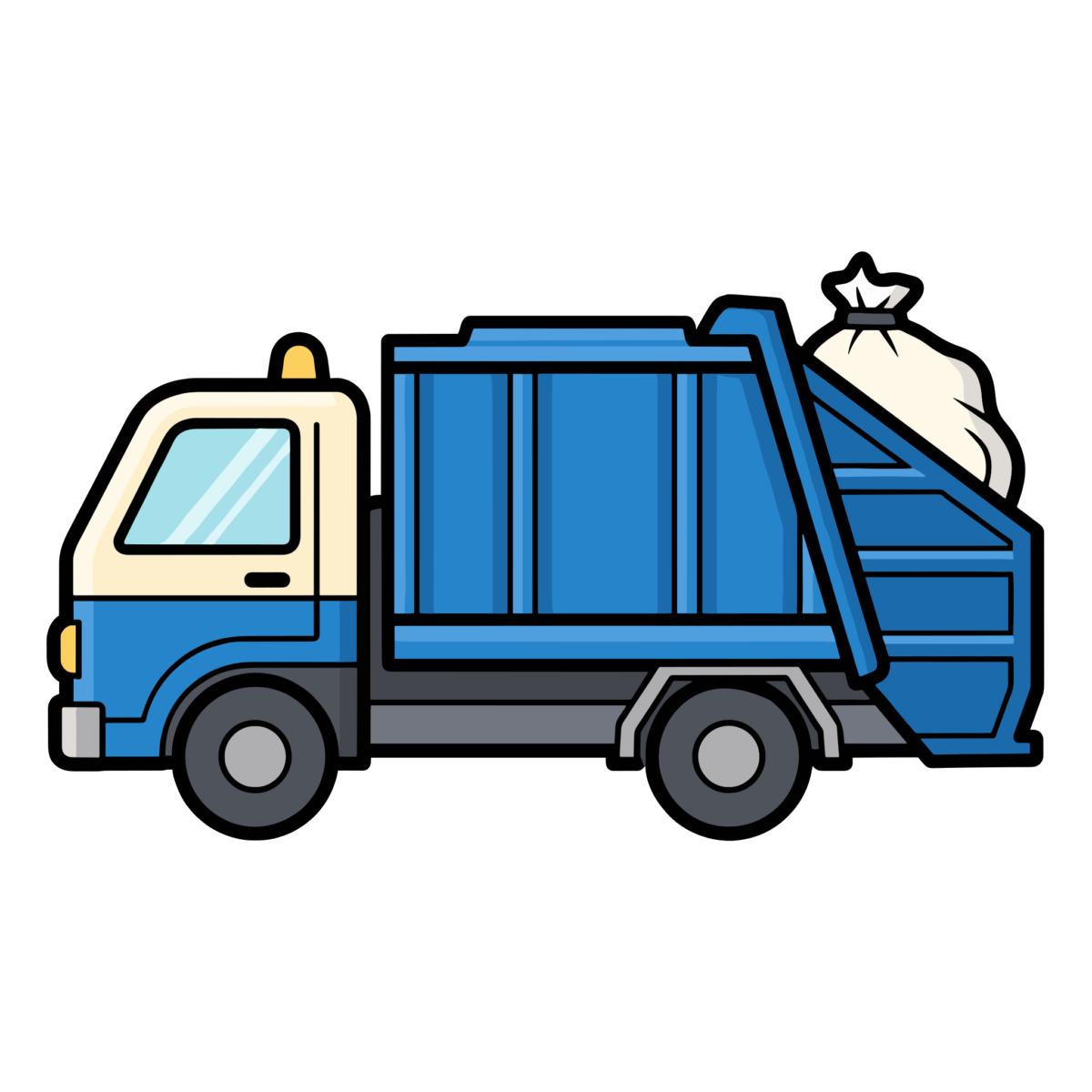 ごみ収集車のイラスト無料ダウンロード（カラー）