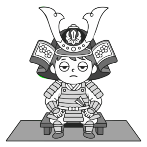 五月人形・鎧兜のイラスト（モノクロ）