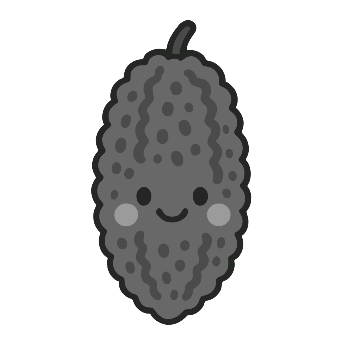 ゴーヤ２のイラスト無料ダウンロード（モノクロ）