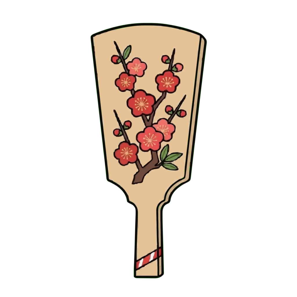 羽子板のイラスト（お正月）（カラー）