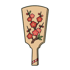 羽子板のイラスト（お正月）（カラー）