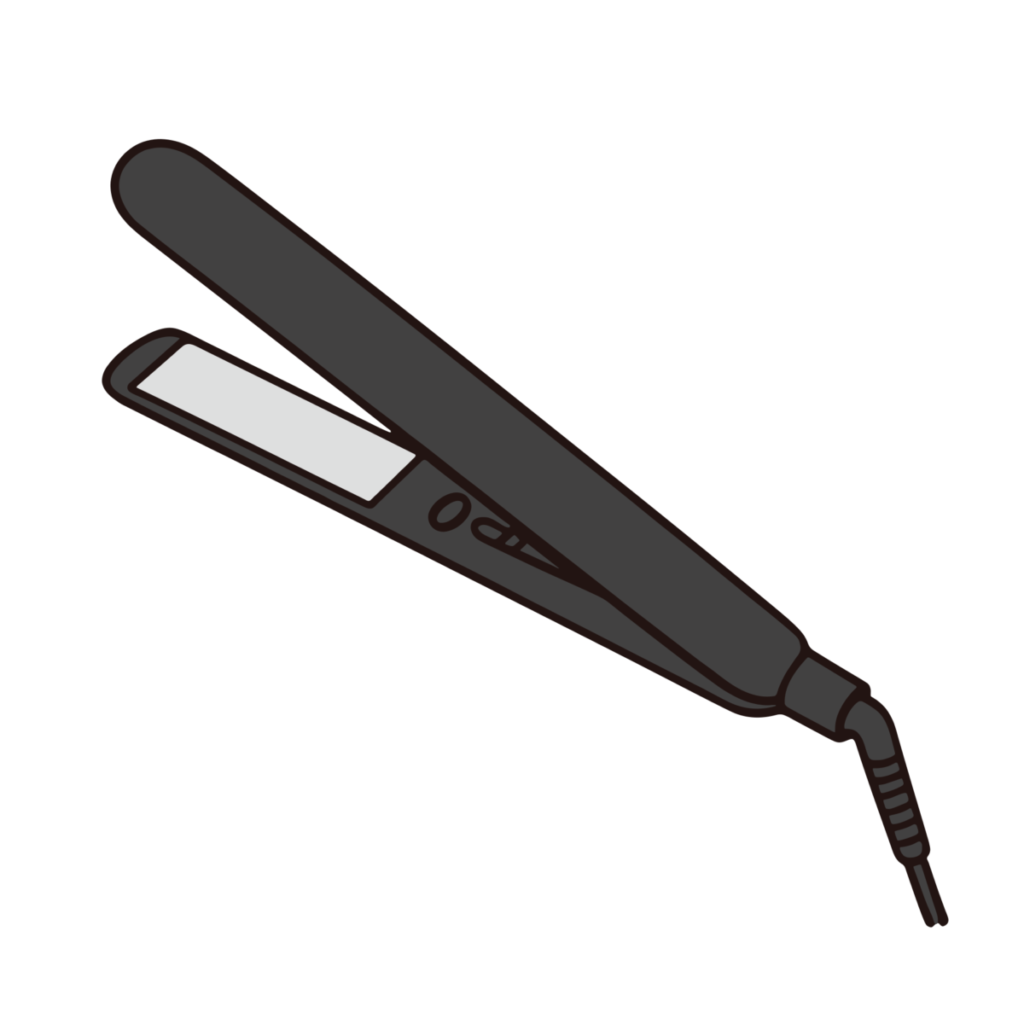ヘアアイロンのイラスト無料ダウンロード（カラー）