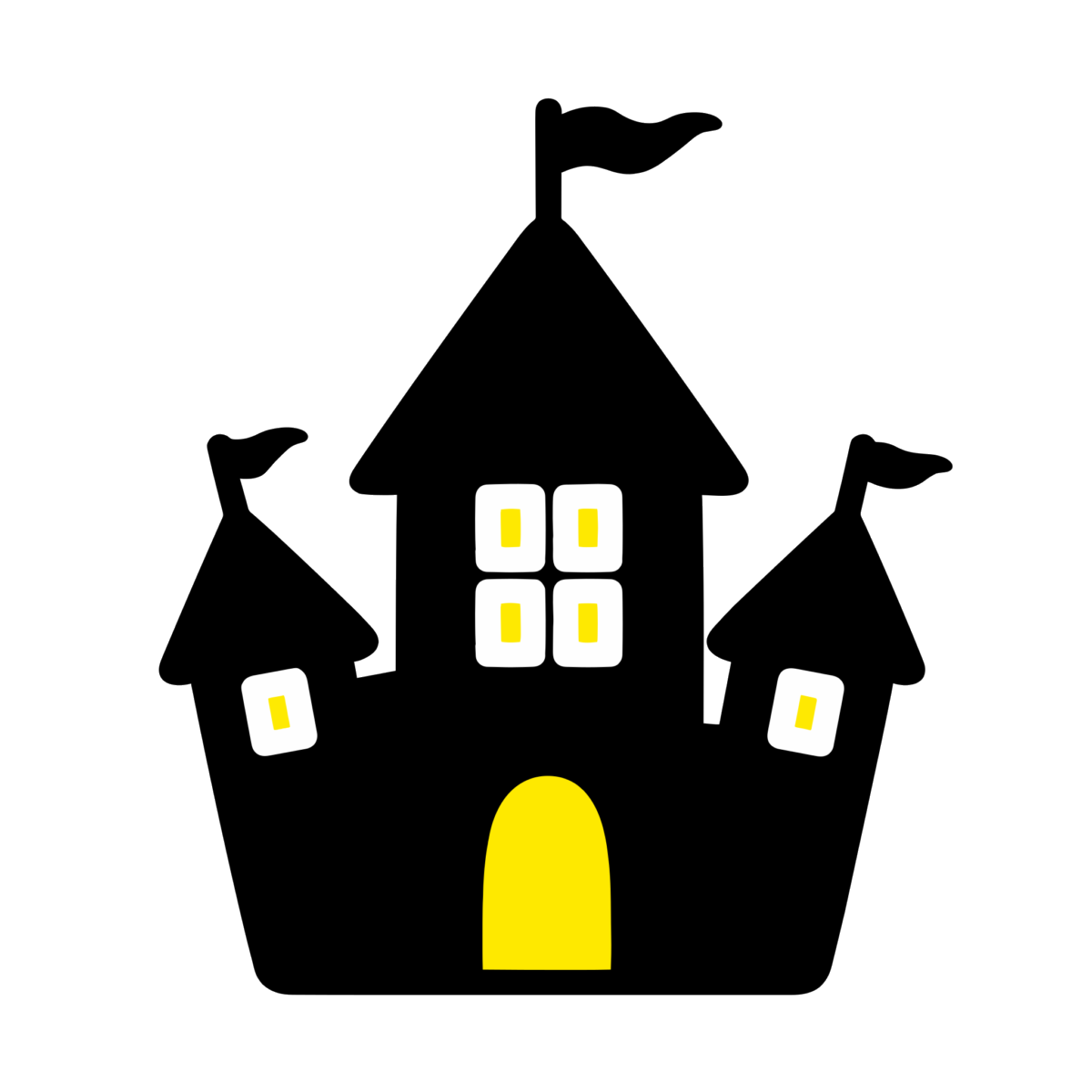 ハロウィンのお城のイラスト無料ダウンロード（カラー）