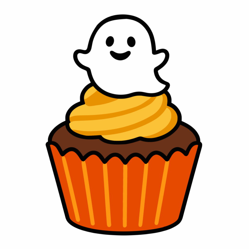 ハロウィンカップケーキのイラスト無料ダウンロード（カラー）