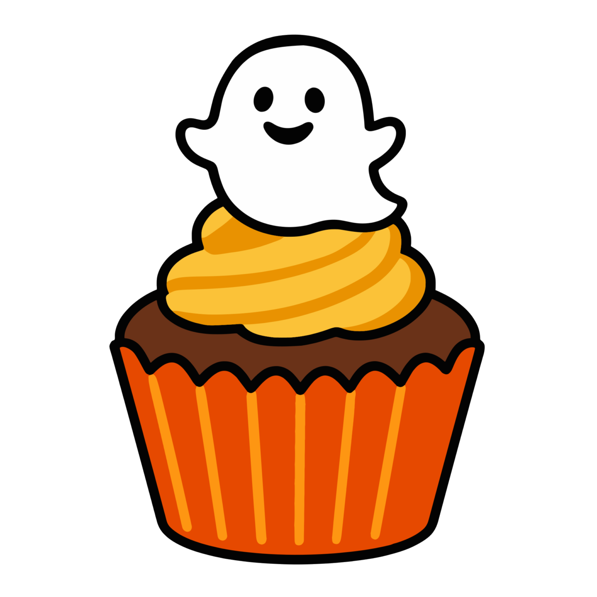 ハロウィンカップケーキのイラスト無料ダウンロード（カラー）