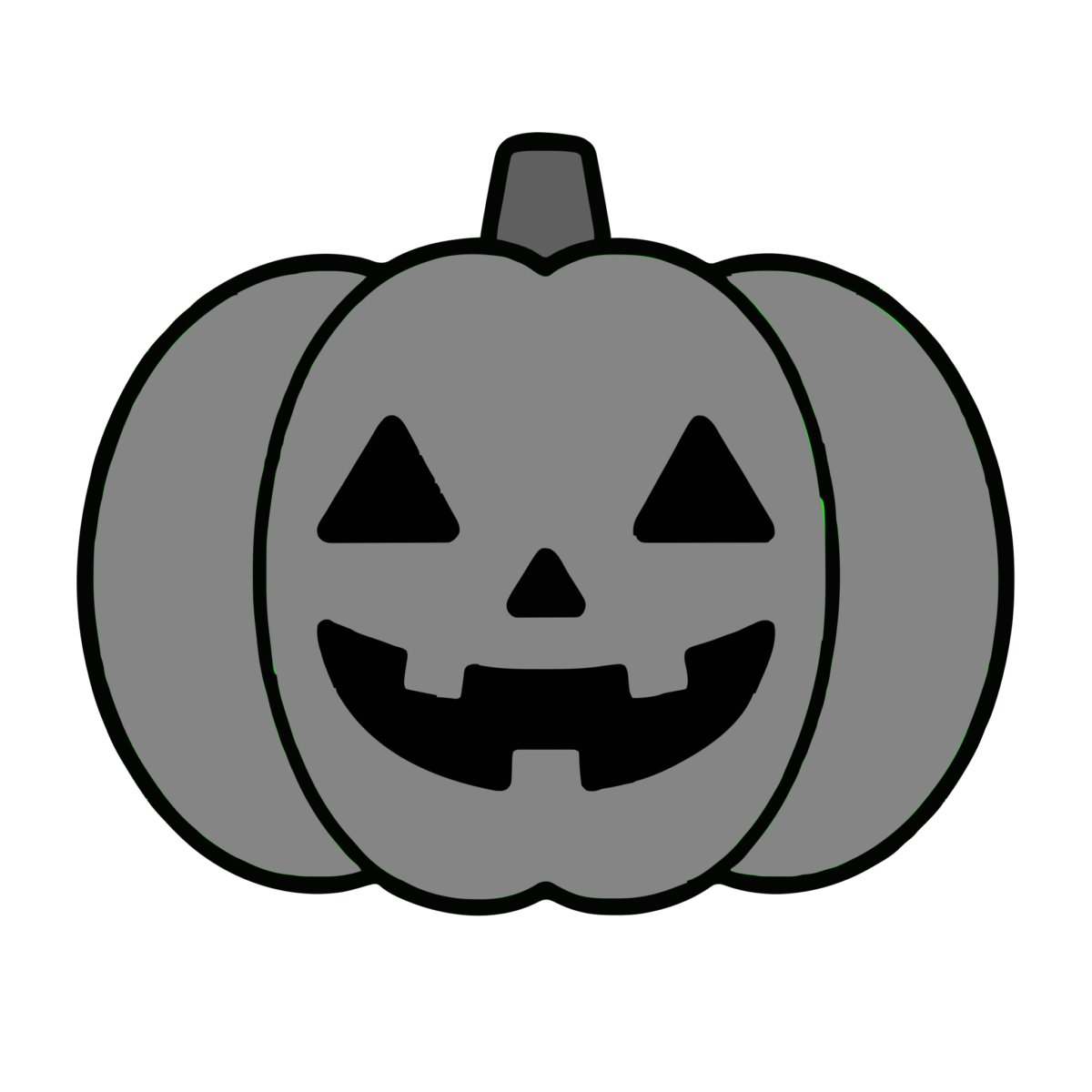 ハロウィンのかぼちゃのイラスト（モノクロ）