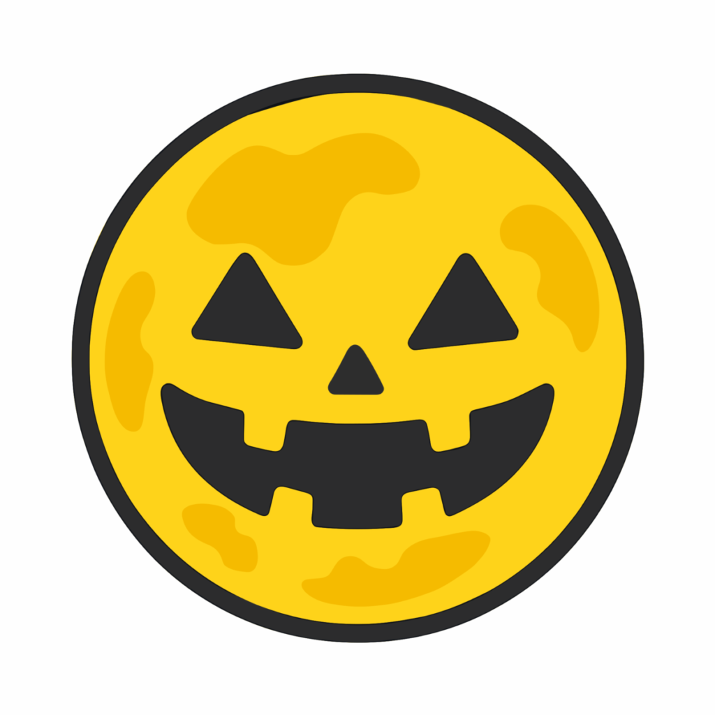 ハロウィンの月のイラスト無料ダウンロード（カラー）