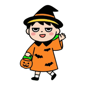 ハロウィンパレードをする子ども