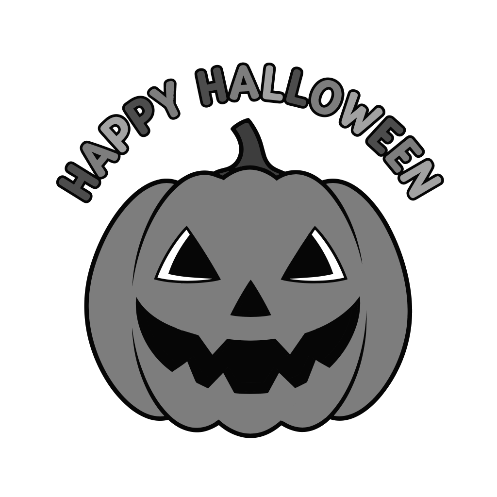 ハロウィンかぼちゃのイラスト無料ダウンロード（モノクロ）