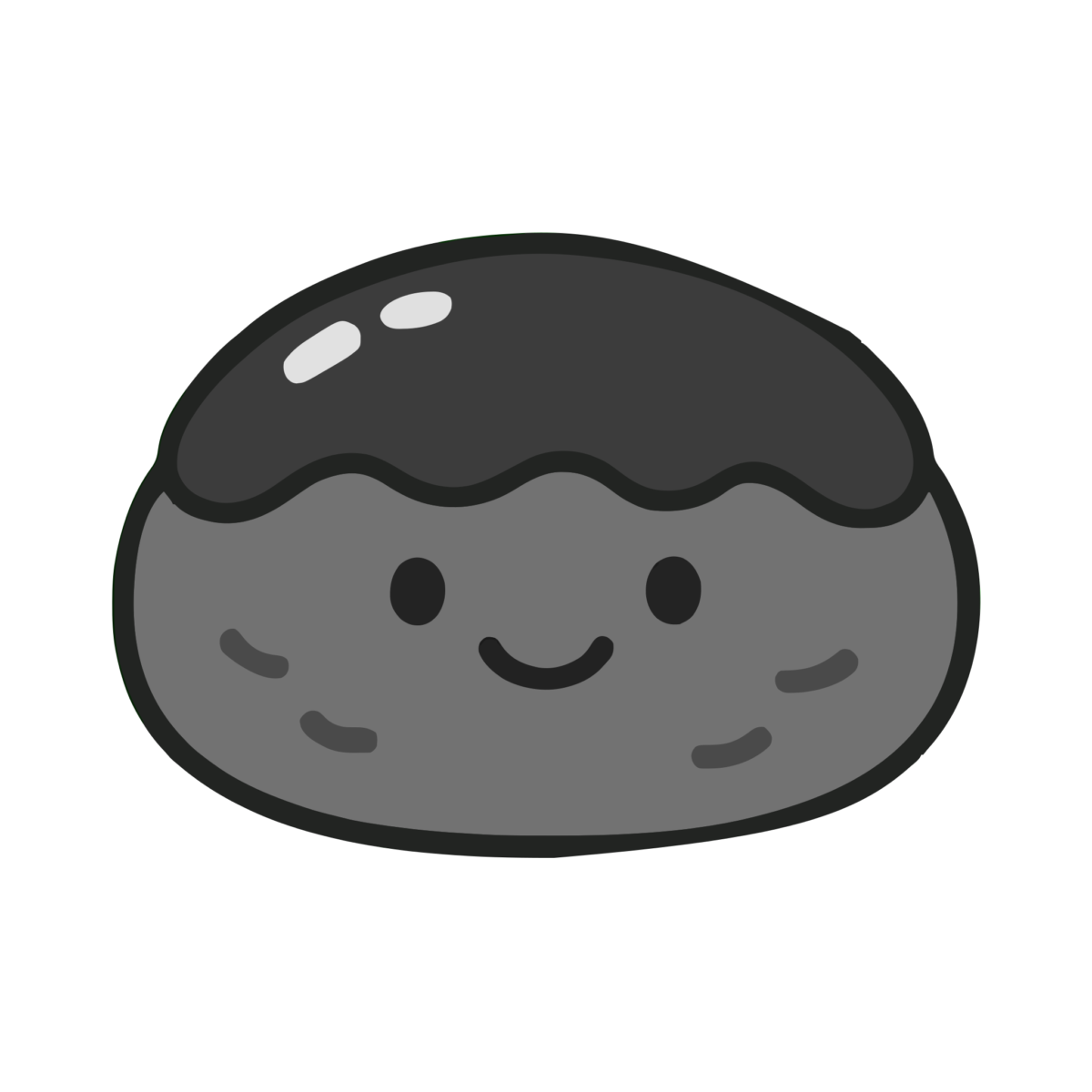 にこにこハンバーグのイラスト無料ダウンロード（モノクロ）