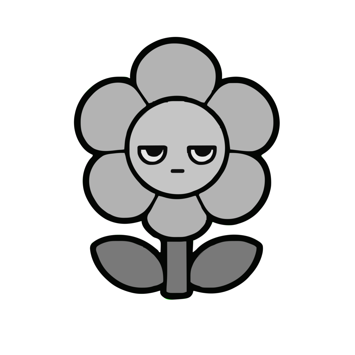 はなのイラスト（かわいい）（モノクロ）