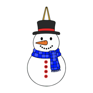 かわいつるし飾り雪だるまのイラスト無料ダウンロード（カラー）