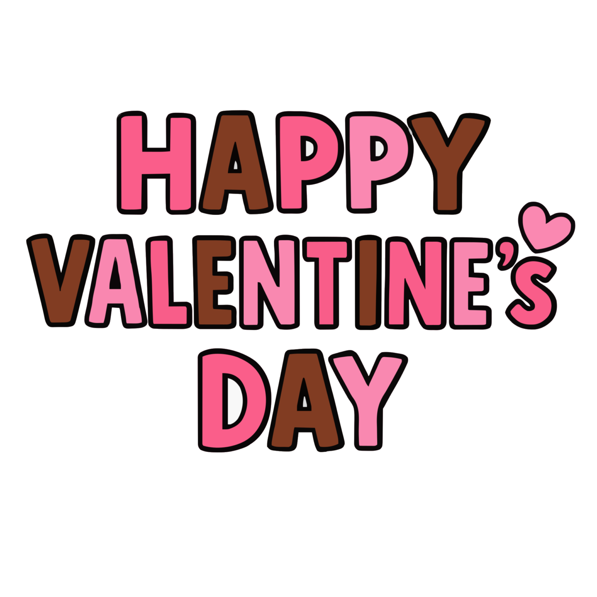 HAPPY VALENTINE’S DAYの文字のイラスト無料ダウンロード(カラー)
