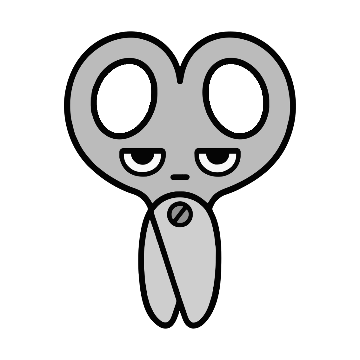 はさみのイラスト（かわいい）（モノクロ）