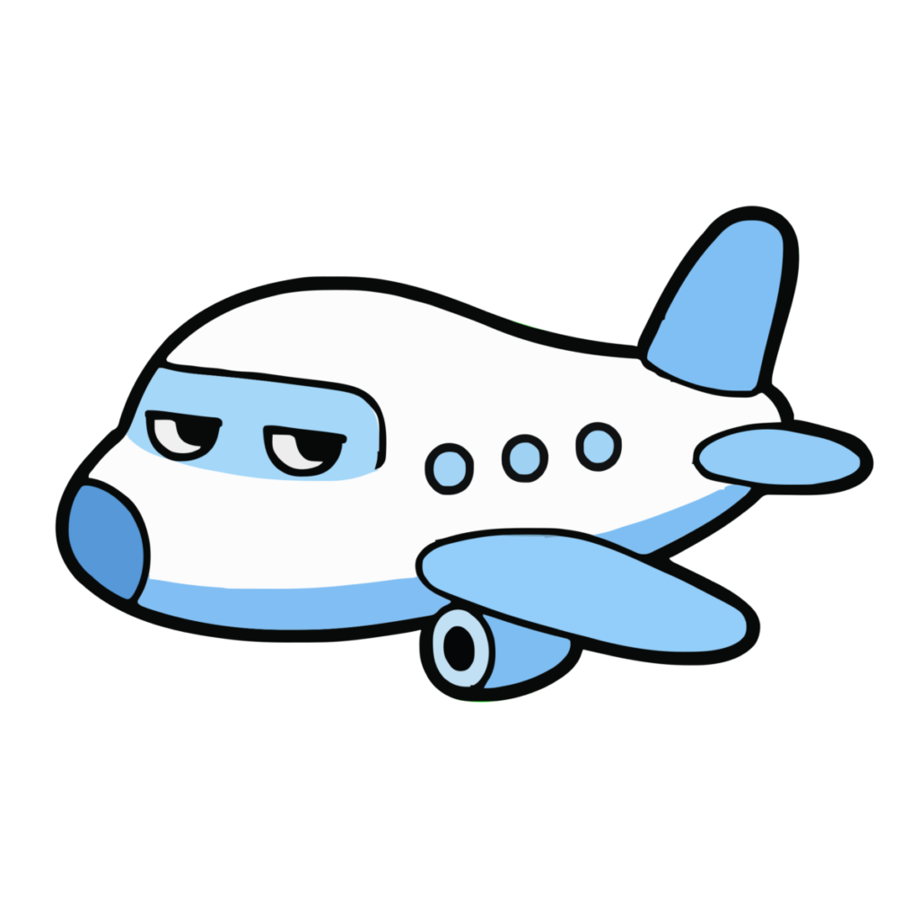 ひこうきのイラスト（かわいい）（カラー）