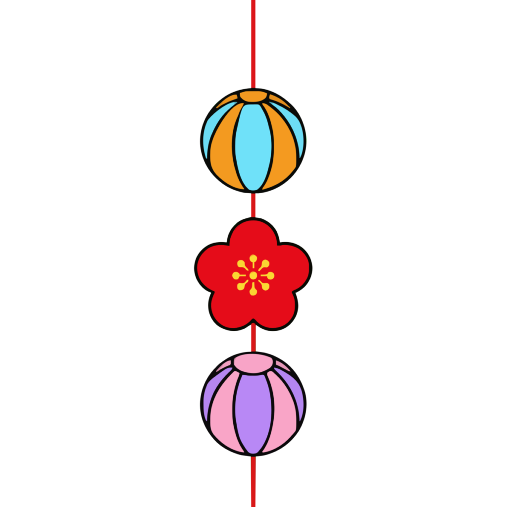 ひな祭りのつるし飾りのイラスト無料ダウンロード（カラー）