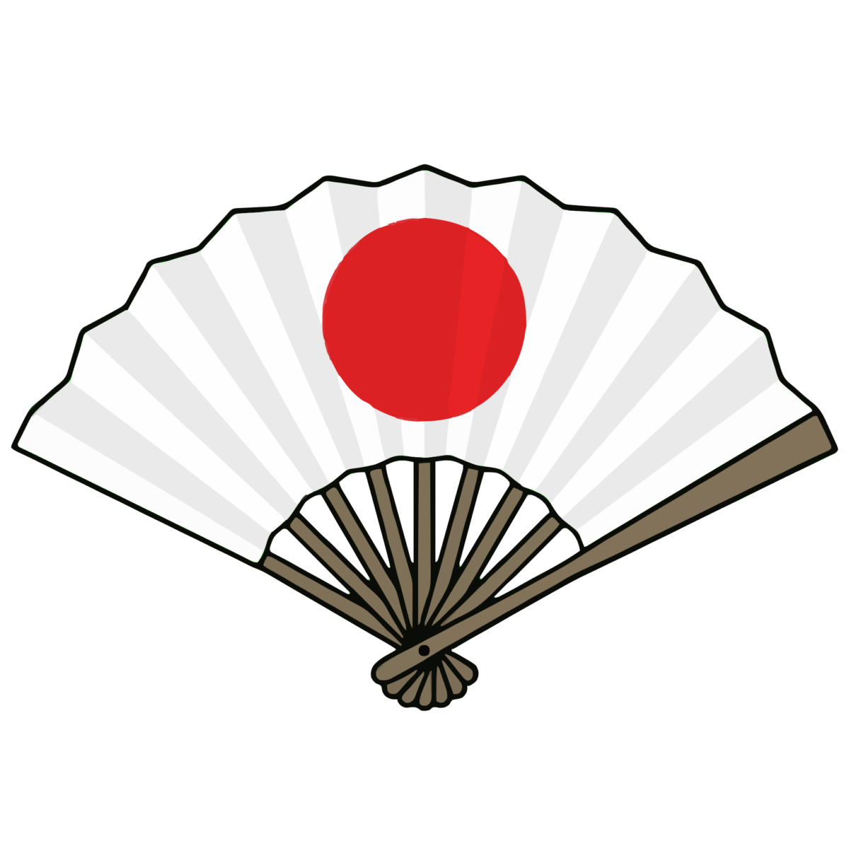 日の丸扇子のイラスト無料ダウンロード(カラー)