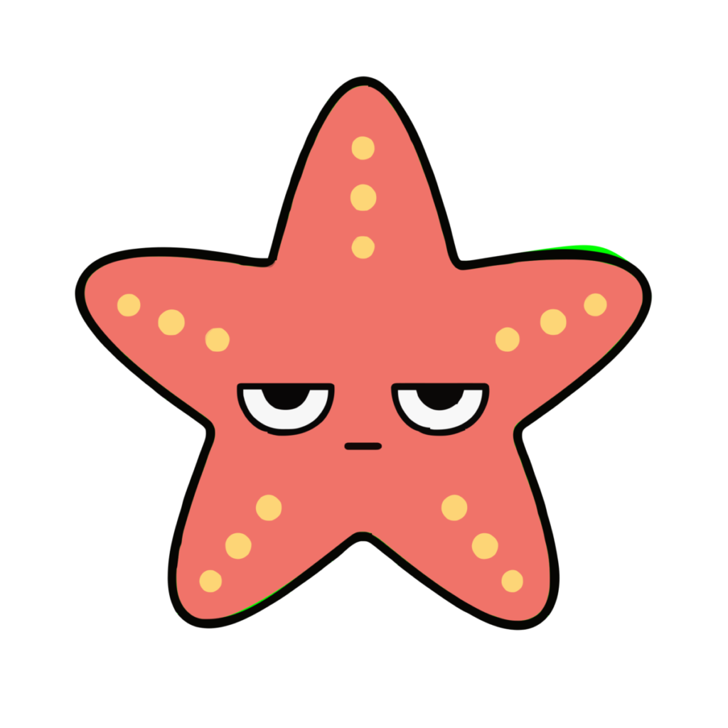 ヒトデのかわいいイラスト（夏・海）（カラー）