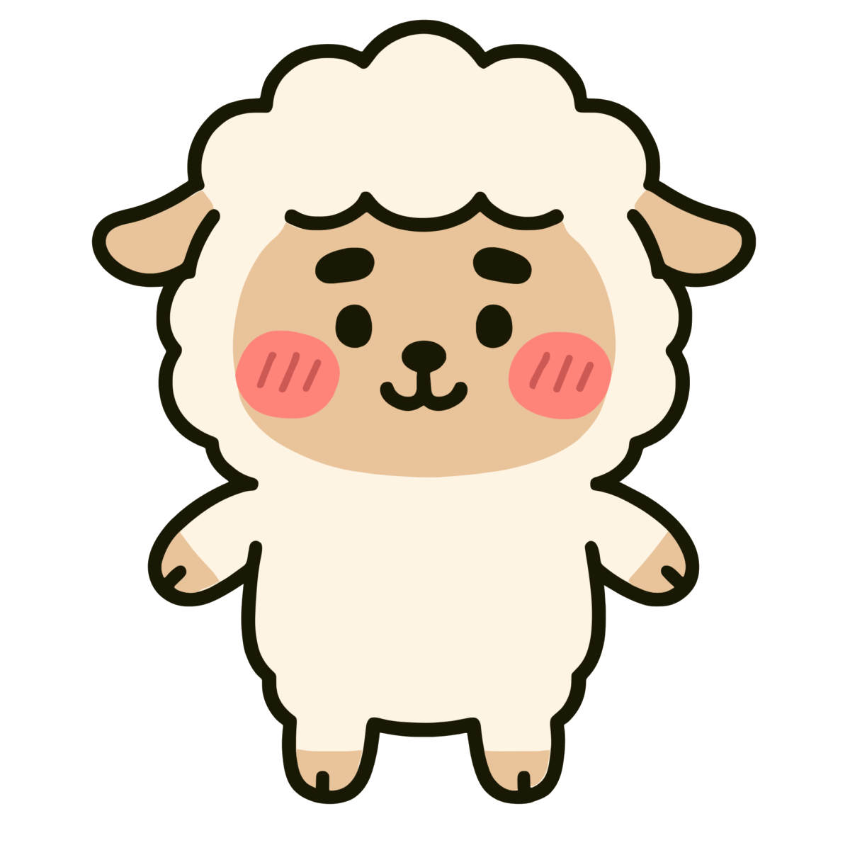 かわいいヒツジのイラスト無料ダウンロード(カラー)
