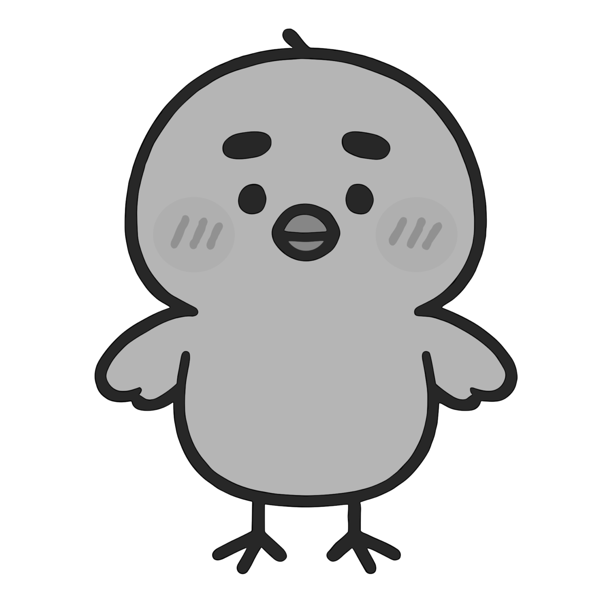 かわいいヒヨコのイラスト無料ダウンロード（モノクロ）