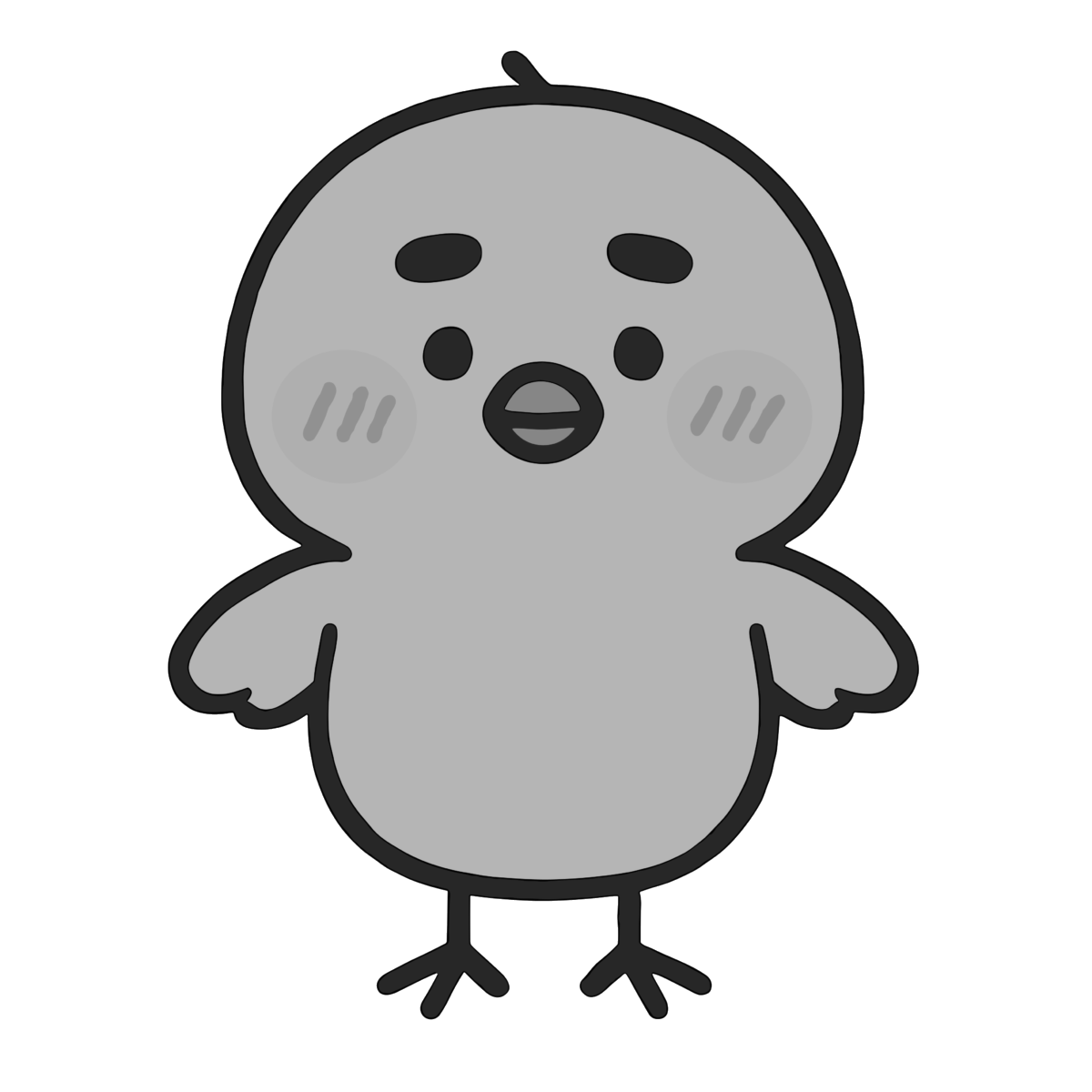 かわいいヒヨコのイラスト無料ダウンロード(モノクロ)