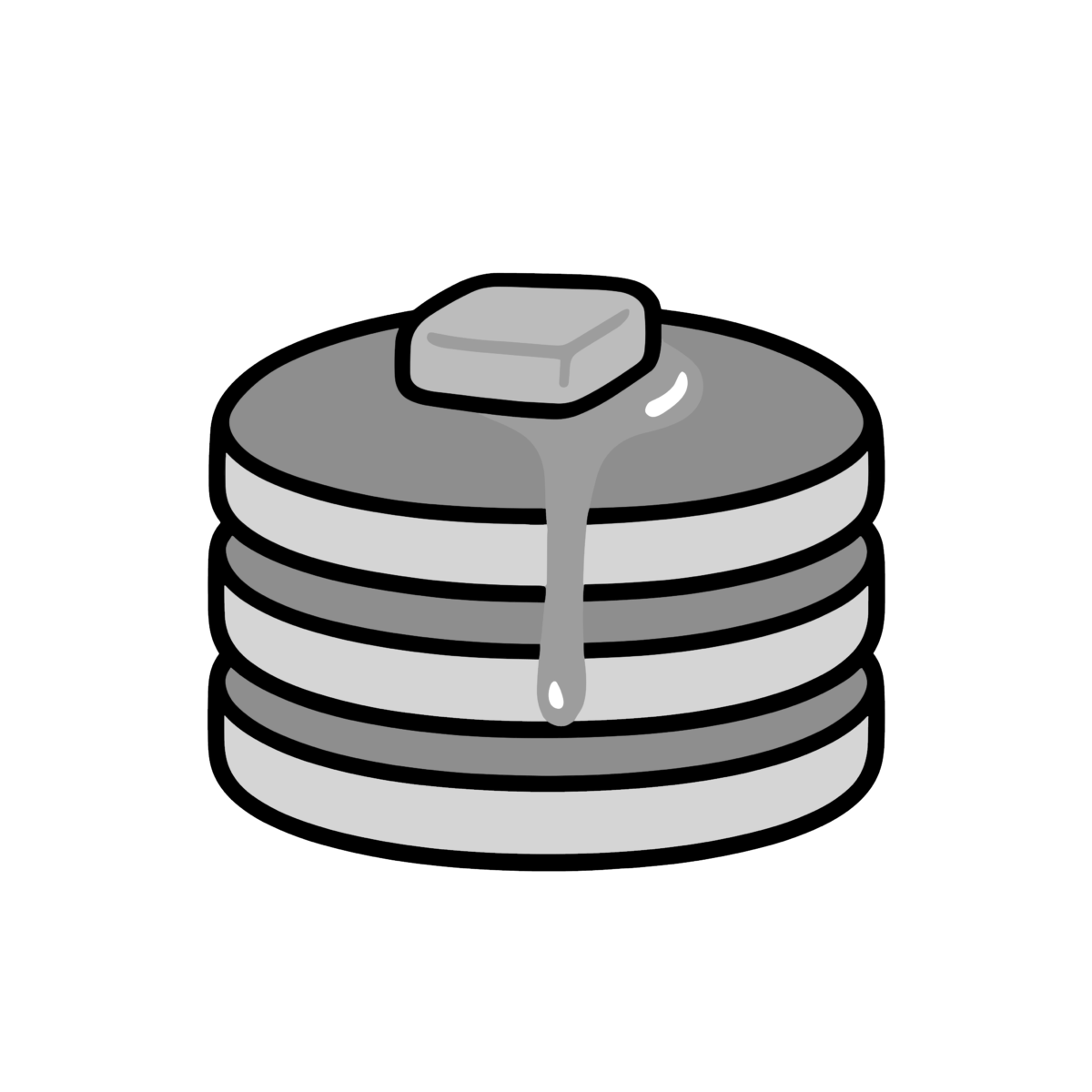 ホットケーキのイラスト無料ダウンロード（モノクロ）
