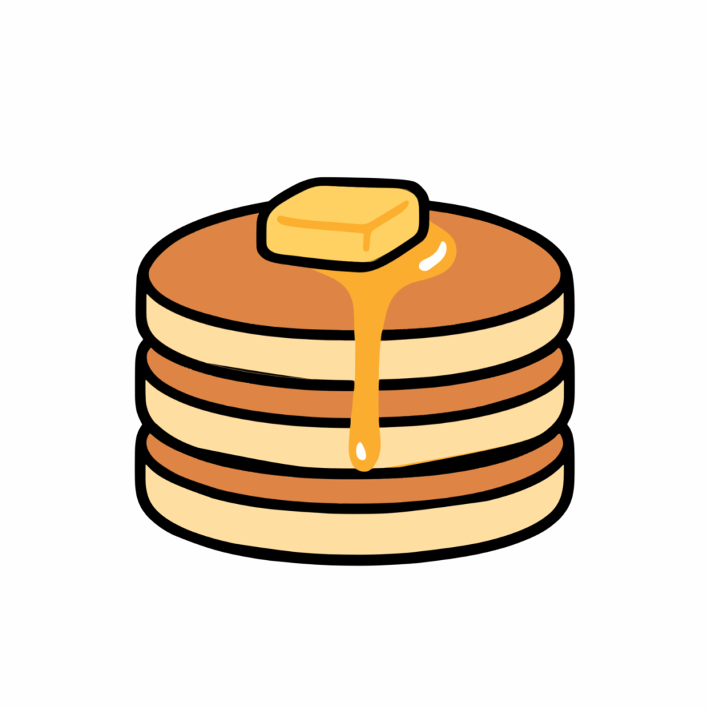 ホットケーキのイラスト無料ダウンロード（カラー）