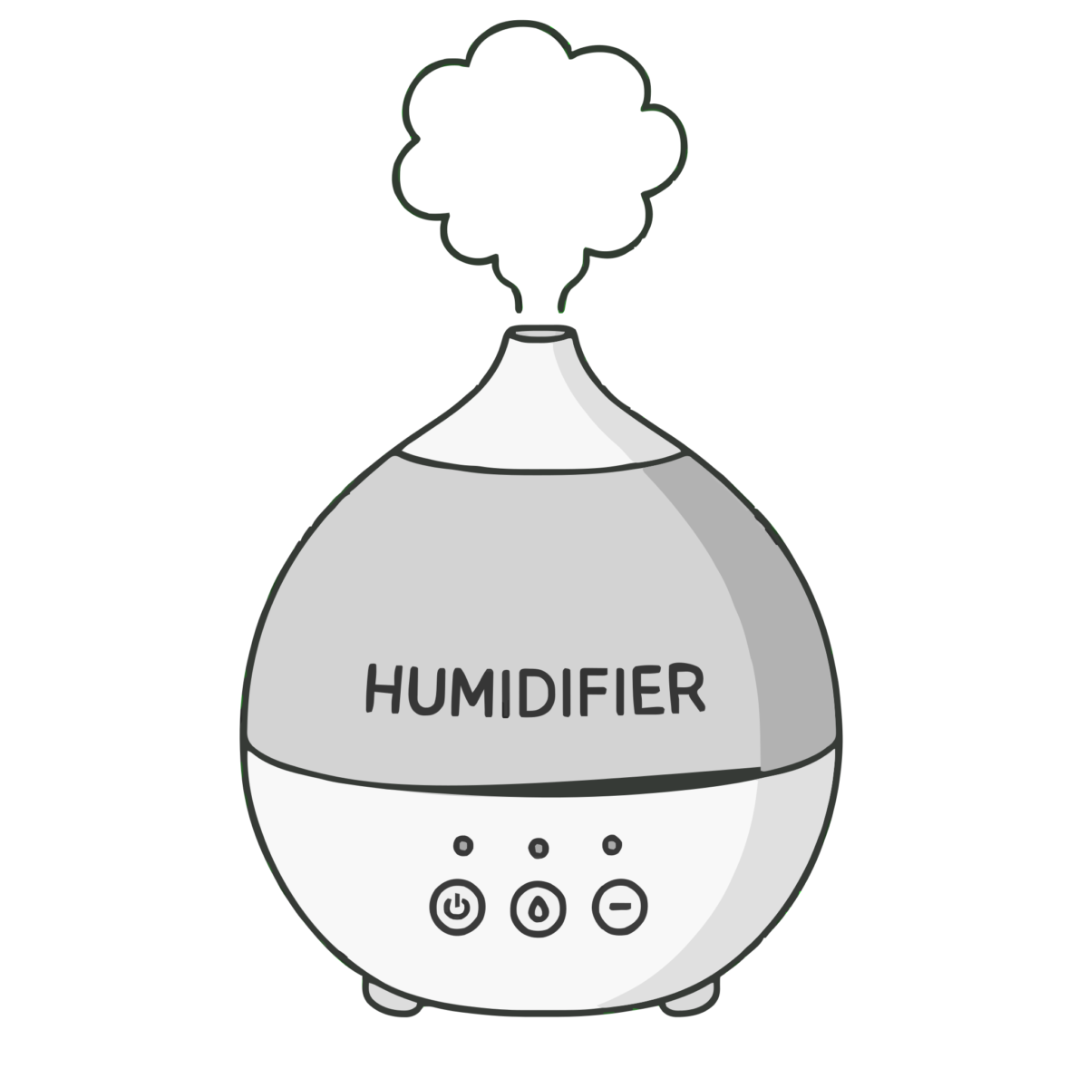 加湿器のイラスト無料ダウンロード（モノクロ）
