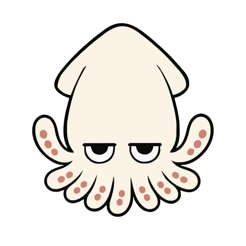 いかのイラスト（かわいい）（カラー）