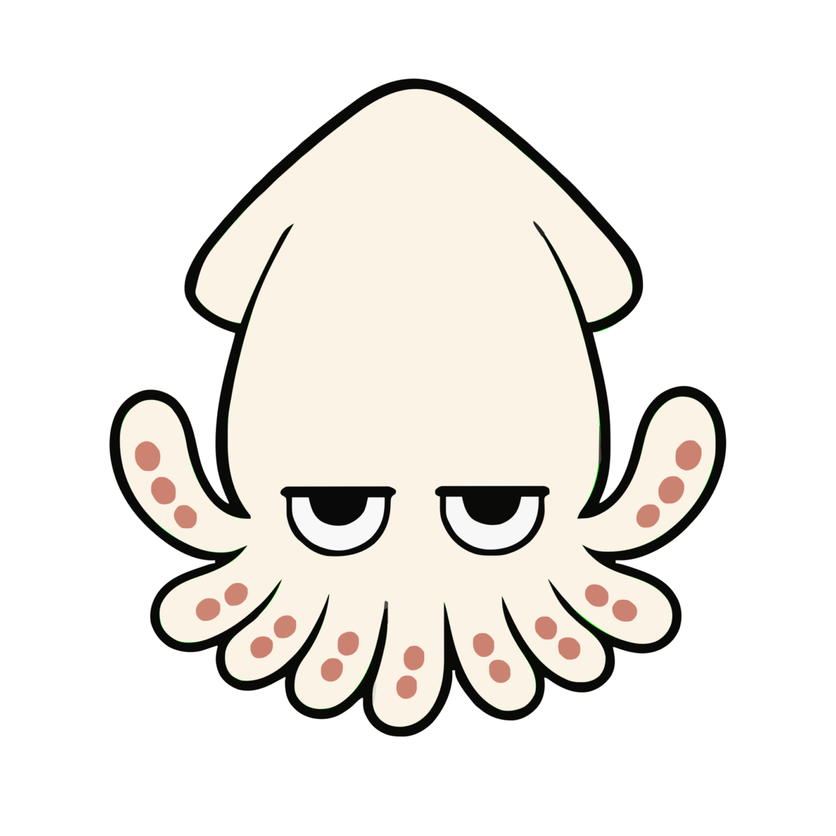 いかのイラスト（かわいい）（カラー）