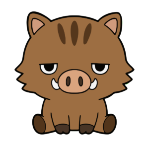 いのししのイラスト（かわいい）