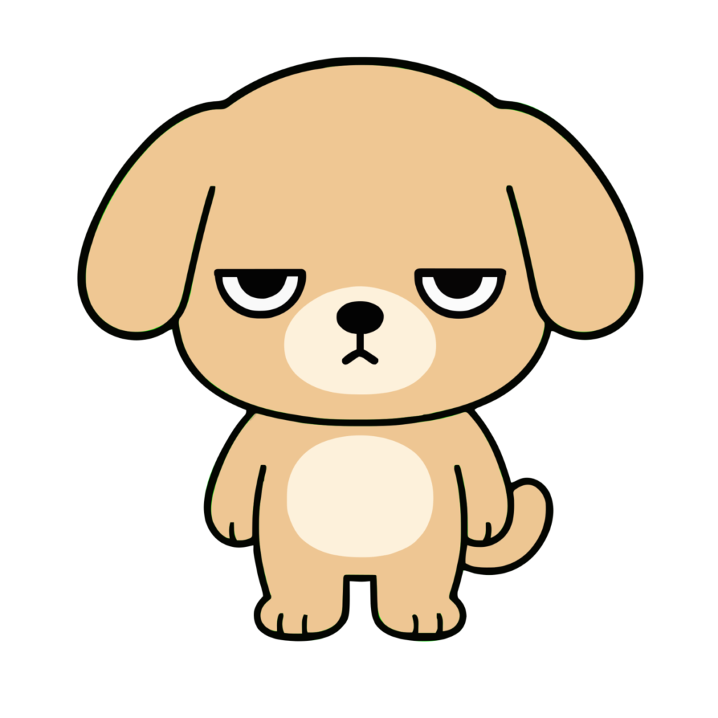 かわいいいぬのイラスト（正面・全身）（カラー）