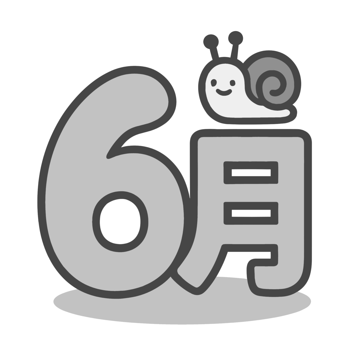 6月のイラスト無料ダウンロード（モノクロ）