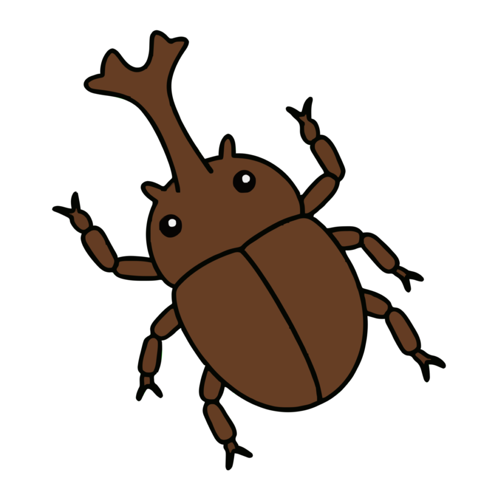 カブトムシのかわいいイラスト（夏）（カラー）