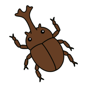 カブトムシのかわいいイラスト（夏）