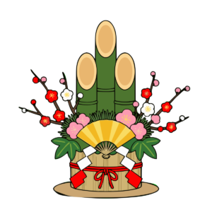 門松（扇と鶴の飾り）