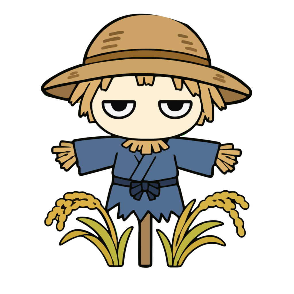 かかしのかわいいイラスト（秋）（カラー）