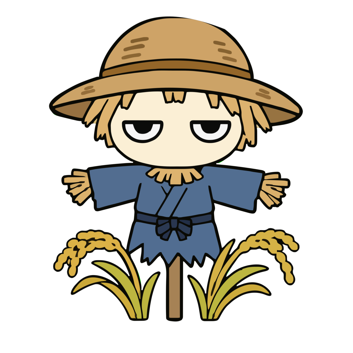かかしのかわいいイラスト（秋）（カラー）