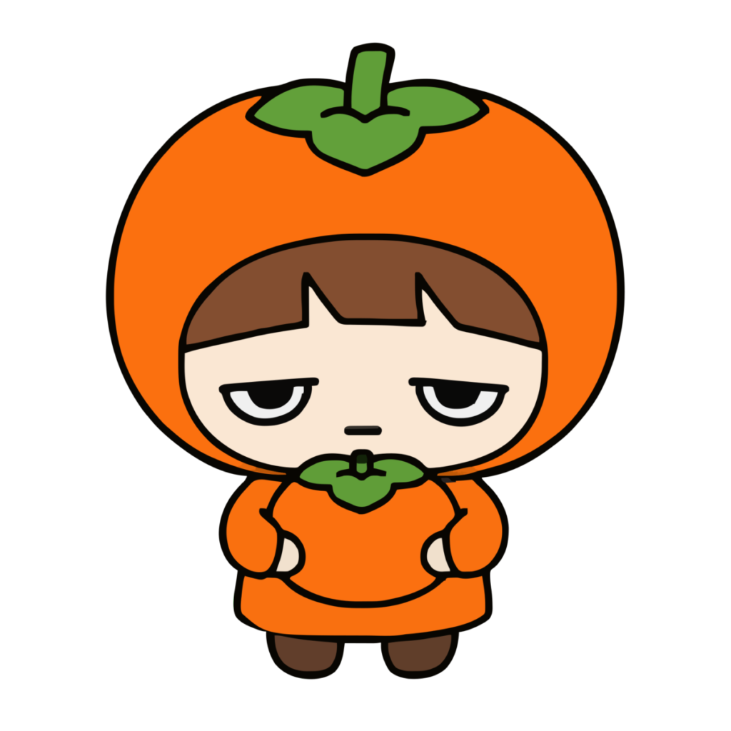 柿のかわいいイラスト（秋）（カラー）