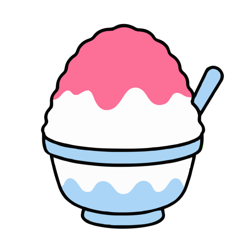かき氷のかわいいイラスト（夏）（カラー）