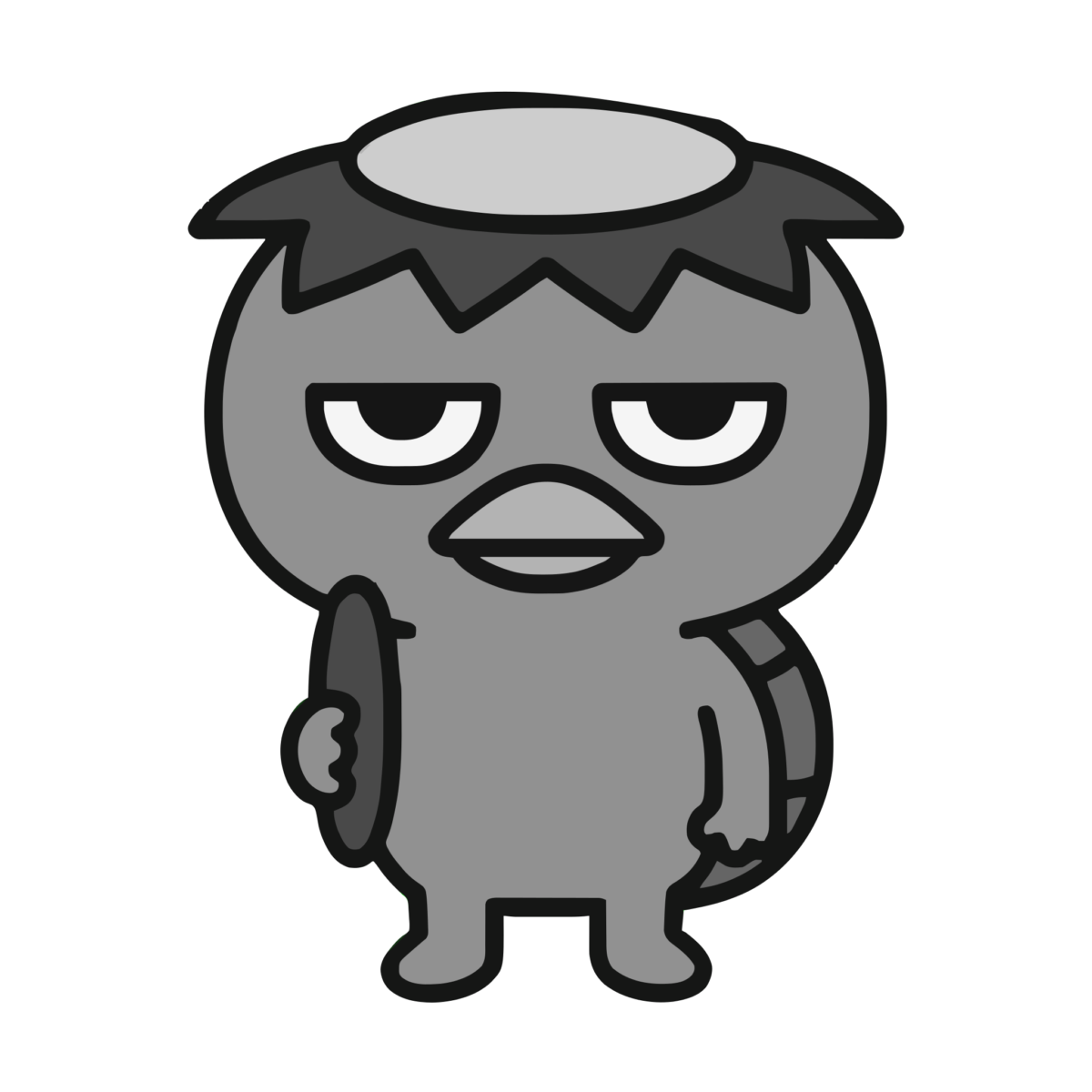 河童のイラスト無料ダウンロード（モノクロ）