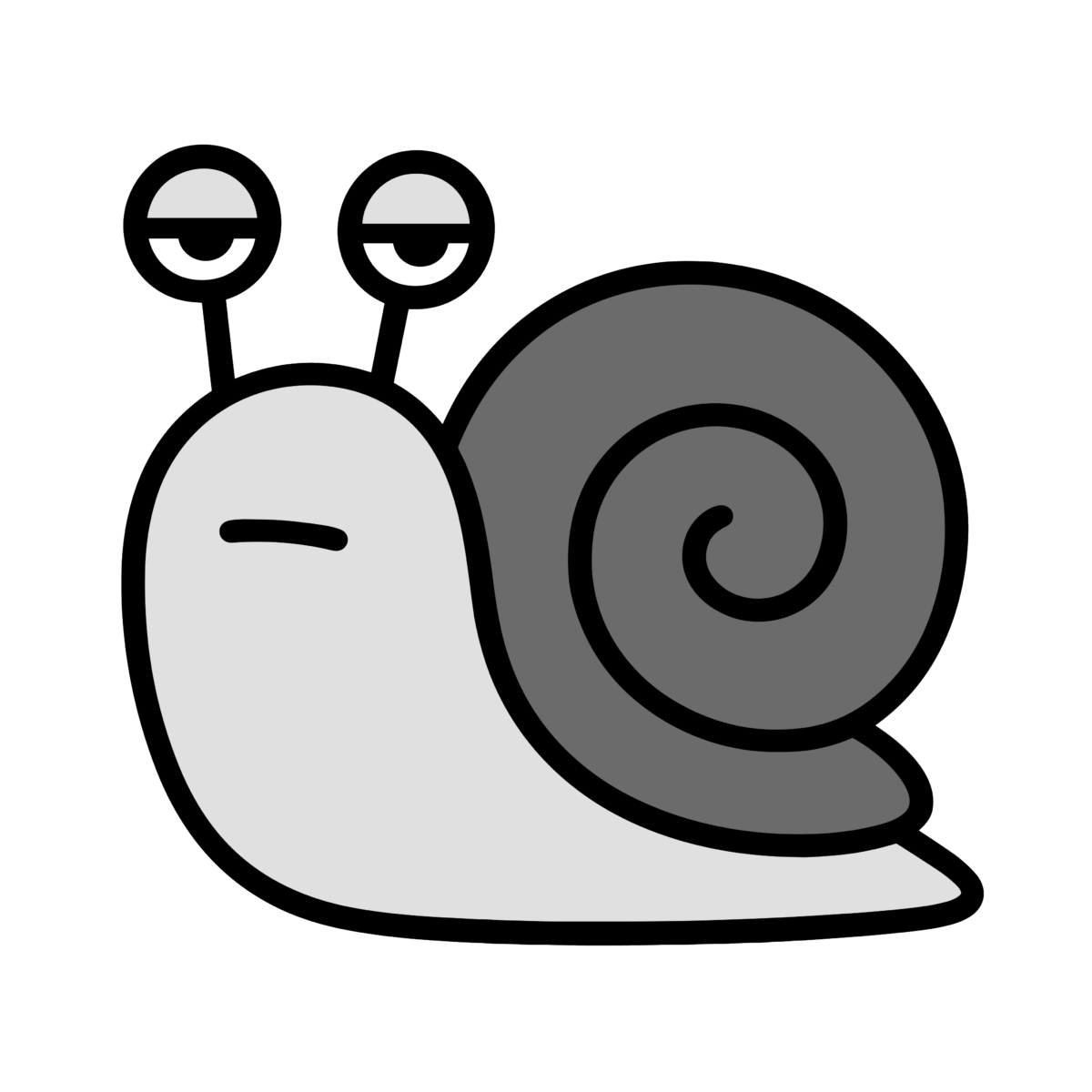 カタツムリのイラスト無料ダウンロード（モノクロ）